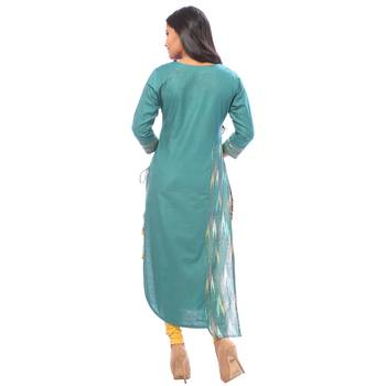 Green embroidered cotton ethnic-kurtis 2