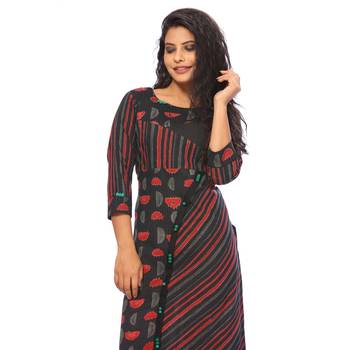 Maroon printed cotton ethnic-kurtis 5