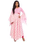 Pink printed cotton ethnic-kurtis