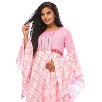 Pink printed cotton ethnic-kurtis 4