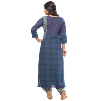 Blue printed cotton ethnic-kurtis 2