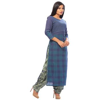 Blue printed cotton ethnic-kurtis 3