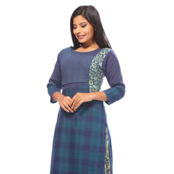 Blue printed cotton ethnic-kurtis 5