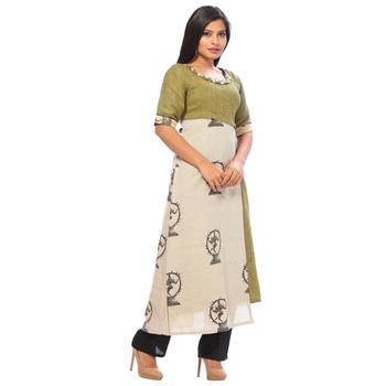 Green printed cotton ethnic-kurtis 3