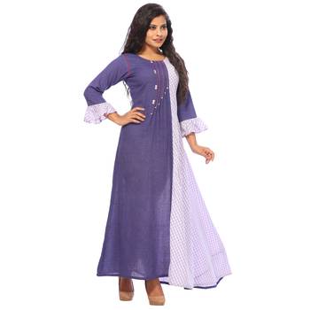 Blue printed cotton ethnic-kurtis 3