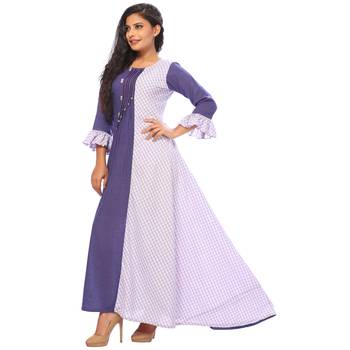 Blue printed cotton ethnic-kurtis 4