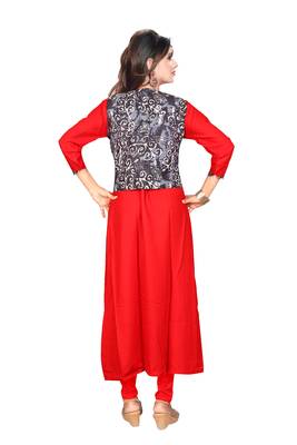 Red printed rayon kurtas-and-kurtis 2