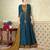 Blue coloured crepe semi stitched ethnic suits