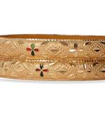 Set Of 2 Gold Dyed Bracelets With Etching Design