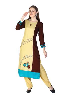 Multicolor embroidered rayon embroidered-kurtis 1