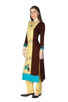 Multicolor embroidered rayon embroidered-kurtis 4