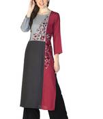 Multicolor embroidered rayon embroidered-kurtis