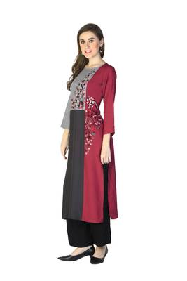 Multicolor embroidered rayon embroidered-kurtis 4