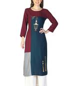 Multicolor embroidered rayon embroidered-kurtis