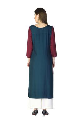 Multicolor embroidered rayon embroidered-kurtis 2