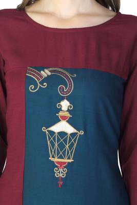 Multicolor embroidered rayon embroidered-kurtis 5