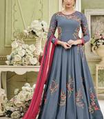 Grey Georgette Anarkali Salwar Kameez