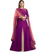 Violet Banarasi Anarkali Salwar Kameez
