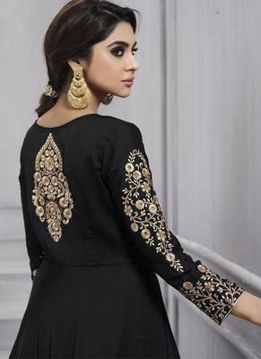 Black Taffeta Anarkali Salwar Kameez 2