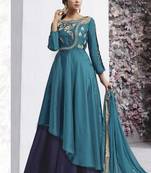 Light Blue Taffeta Anarkali Salwar Kameez