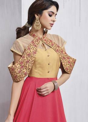 Red Taffeta Anarkali Salwar Kameez 2