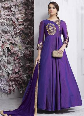 Purple Taffeta Anarkali Salwar Kameez 1