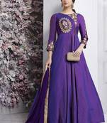 Purple Taffeta Anarkali Salwar Kameez