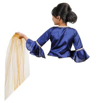Gold Dupian Silk Hand Embroidery Kids Stitched Lehenga With Dupatta 3