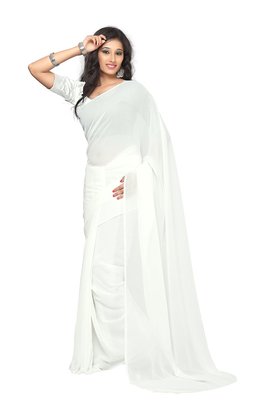 white saree jacket