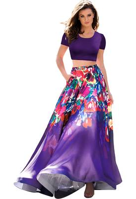 Multicolor Printed Satin Semi Stitched Lehenga 1