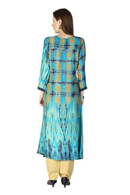 Blue embroidered rayon embroidered-kurtis 2