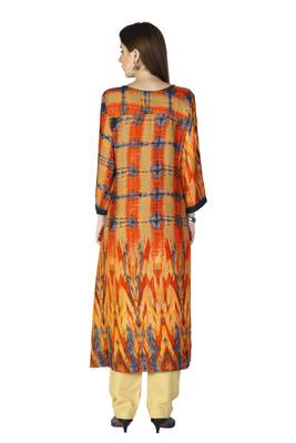 Orange embroidered rayon embroidered-kurtis 2