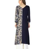 Blue embroidered rayon embroidered-kurtis