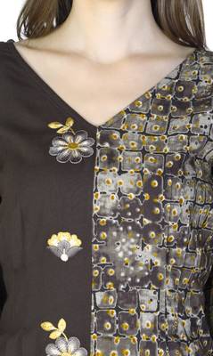 Brown embroidered rayon embroidered-kurtis 5