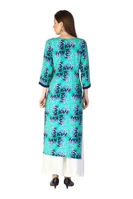 Blue embroidered rayon embroidered-kurtis 3