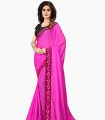 Pink embroidered georgette saree with blouse