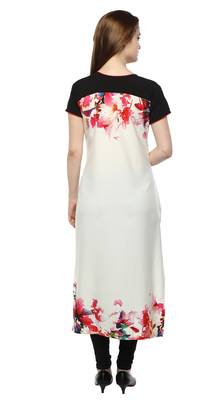 White printed crepe kurti 2