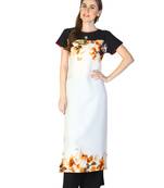 Orange printed crepe kurti