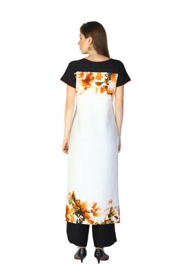 Orange printed crepe kurti 2