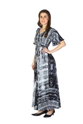 Black printed rayon kurti 3