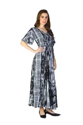 Black printed rayon kurti 4