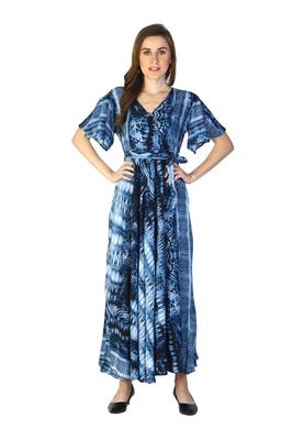 Blue printed rayon kurti 1