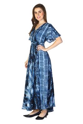 Blue printed rayon kurti 4