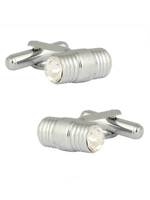 cylinder american diamond studded bullet cufflink pair 1