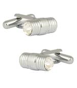 cylinder american diamond studded bullet cufflink pair