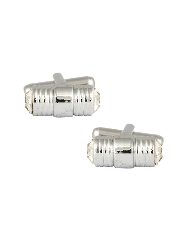 cylinder american diamond studded bullet cufflink pair