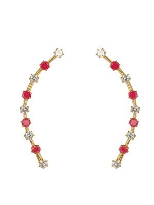 Red plain crystal studs 1