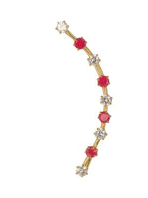 Red plain crystal studs 3