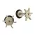 316L surgical stainless steel mens boys ear stud pair earring high polish star bust