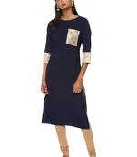 Blue plain crepe kurti
